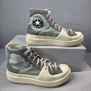 Converse Chuck Taylor All Star Hi Construct Grey Canvas Sneakers Mens 8/ W 9.5
